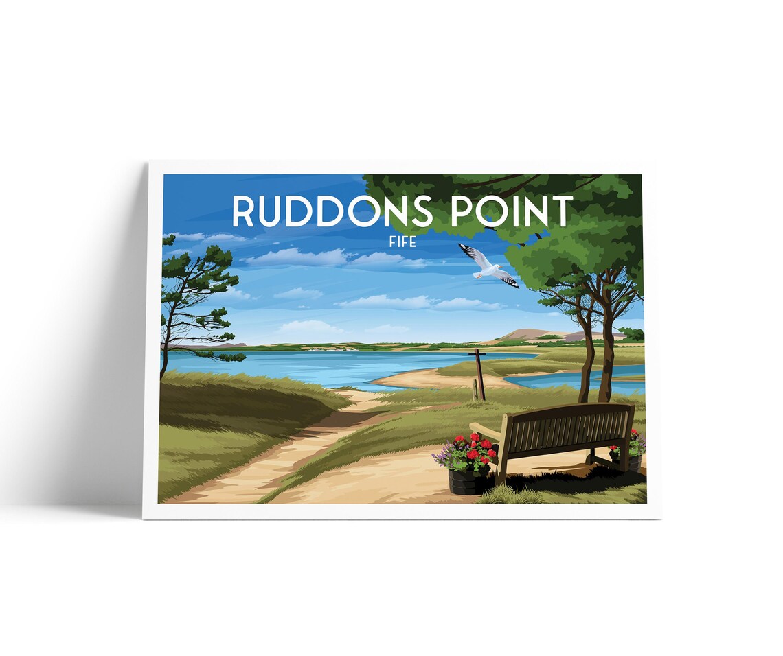Ruddons Point Fife Scotland Coastal Walk Scenic Travel Poster