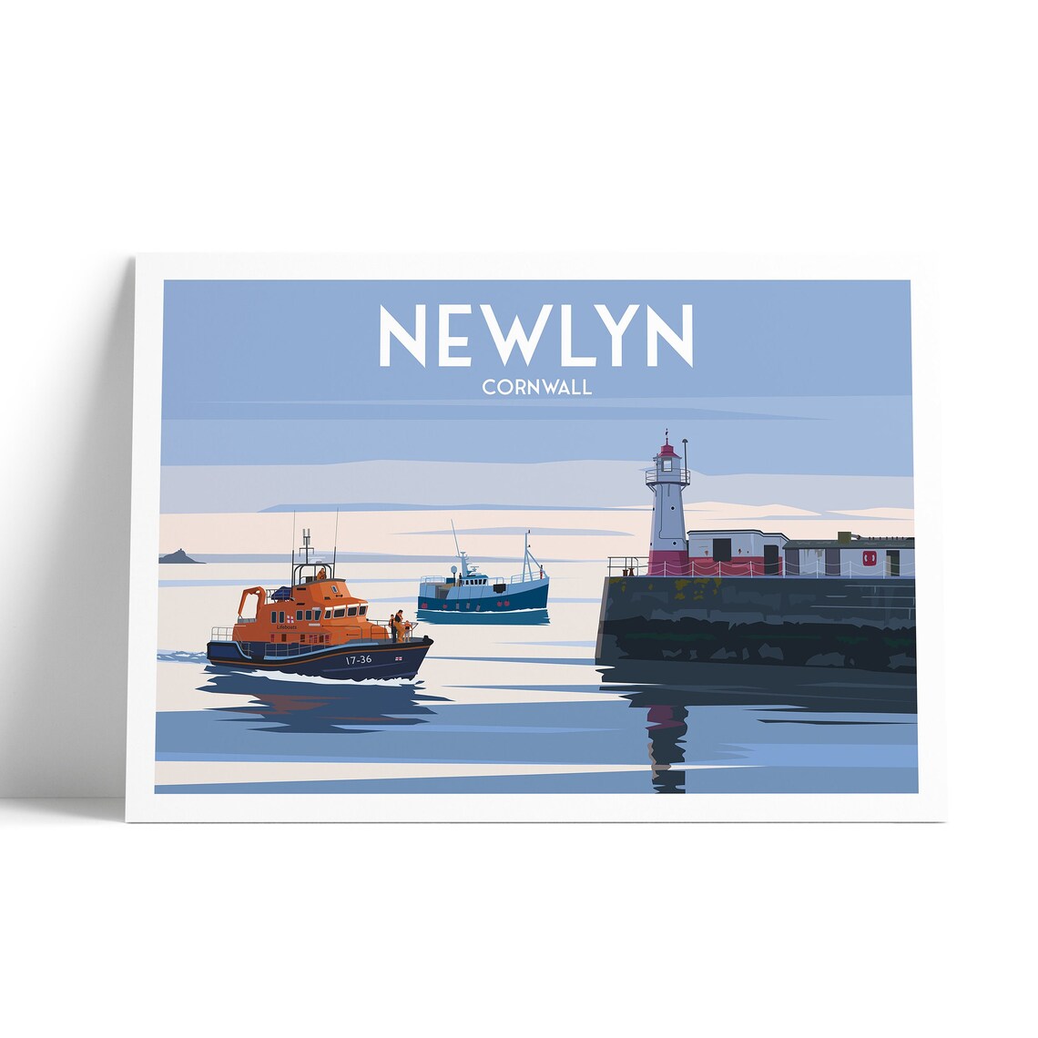 Newlyn Cornwall Travel Poster, Place and Coastal Spirit