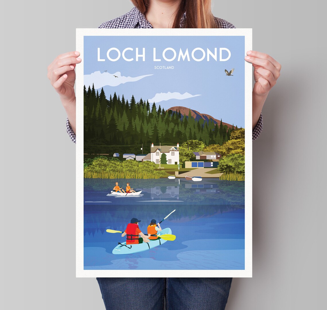 Loch Lomond Scottish Travel Poster, Travel Poster