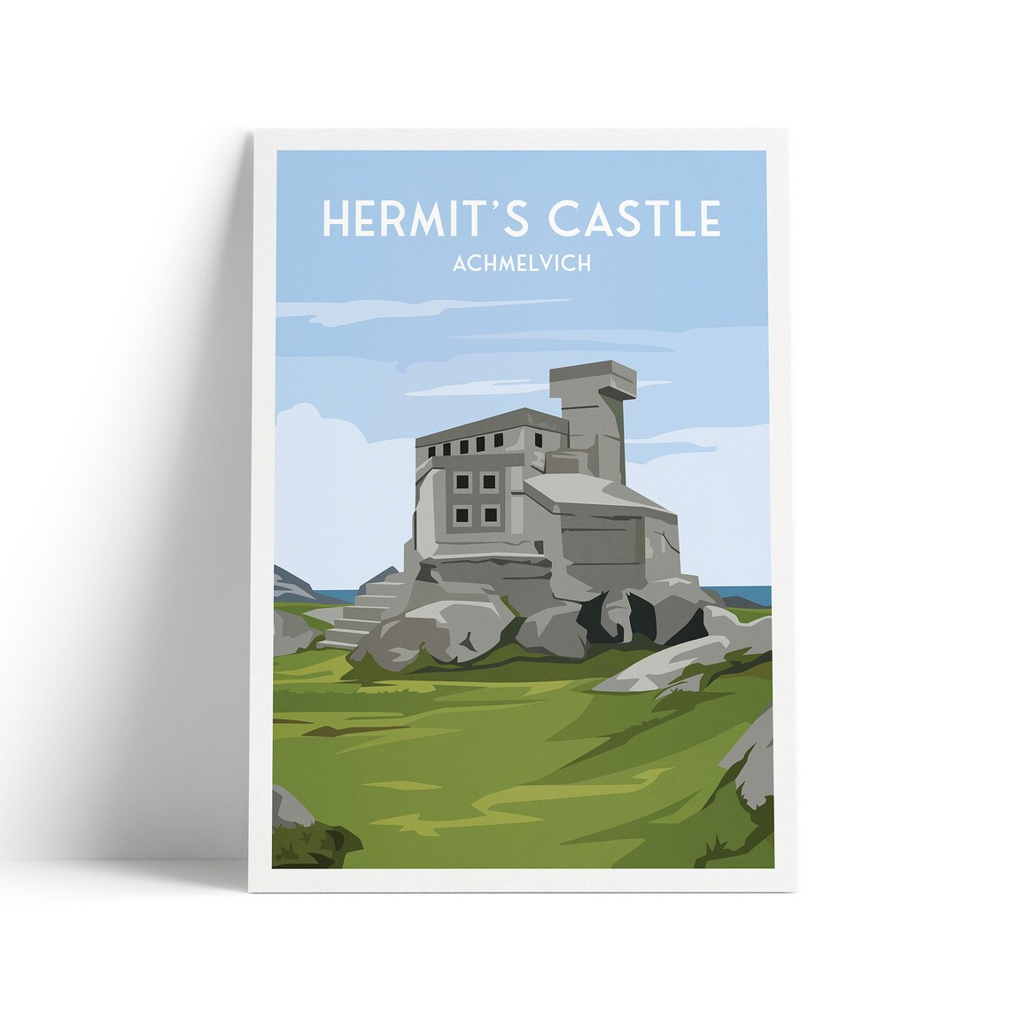 Hermits Castle Print, Scotland Travel Poster