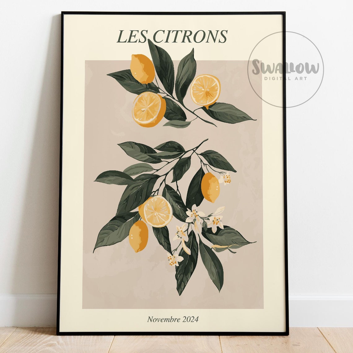 French Les Citrons Lemon Branches Novembre 2024 Botanical Poster - Image 4
