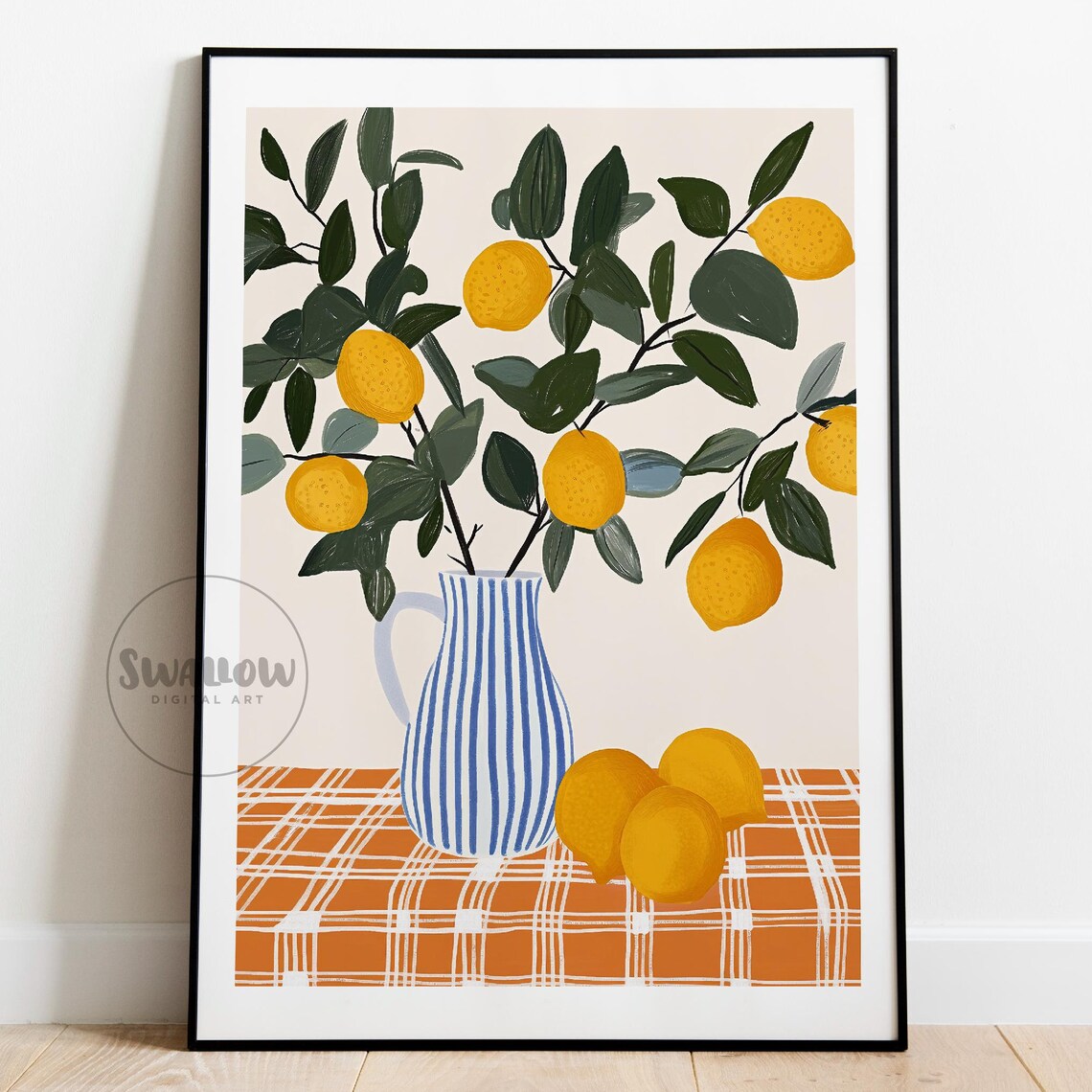 Boho Kitchen Decor Lemon Art Print Kitchen Wall Art Citrus Print Fruit Market Print Kitchen Art - Image 2