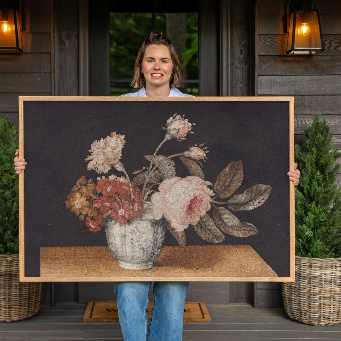 Vintage Oil Painting Still Life Floral Art Print