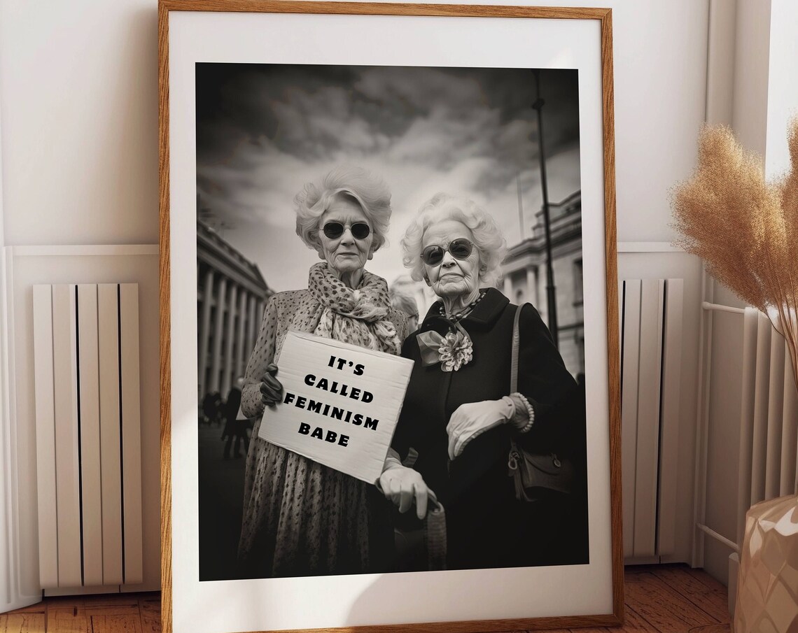It's Called Feminism Babe Fierce Black And White Photo Poster - Image 4