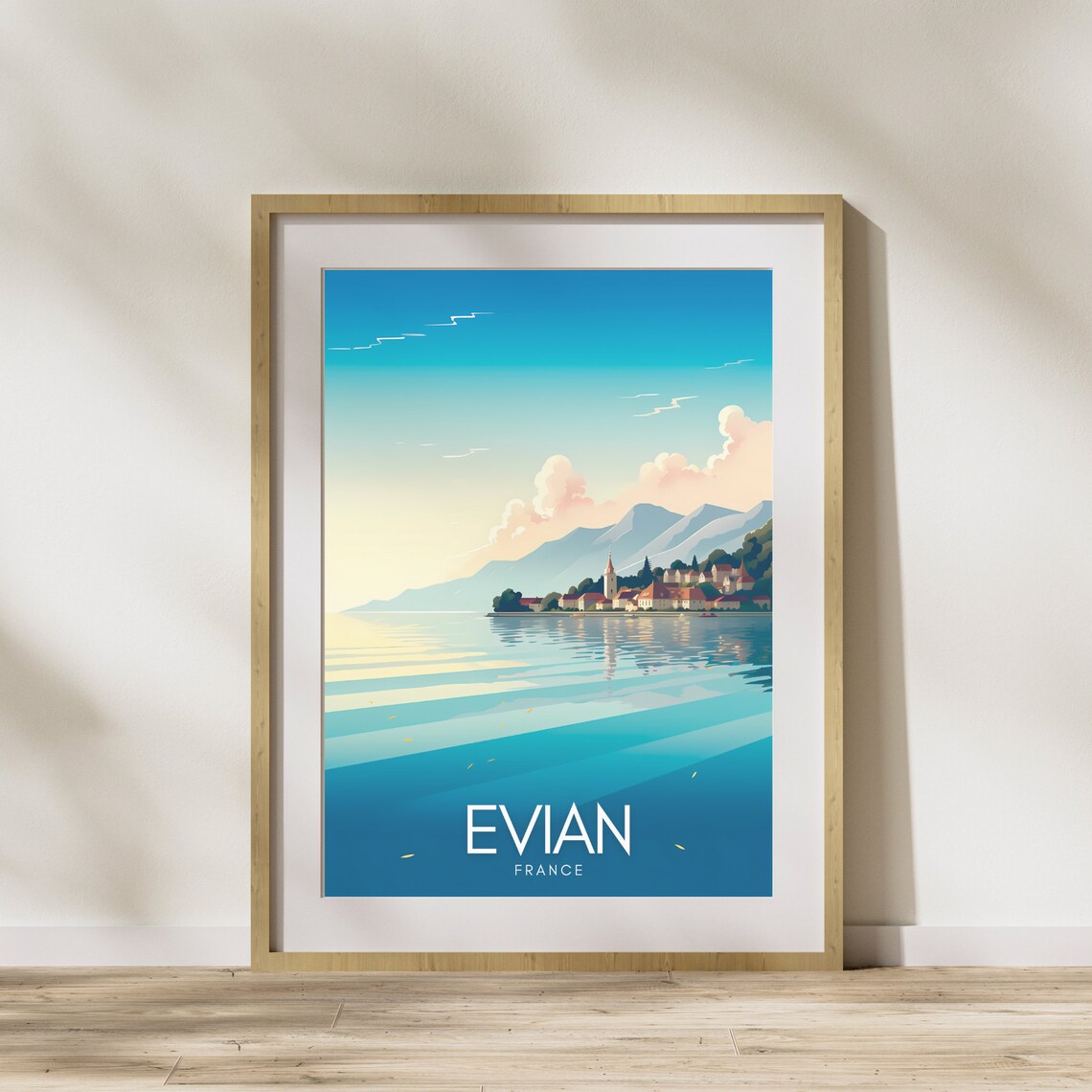 Evian Les Bains France Travel Poster, Lake Leman - Image 2