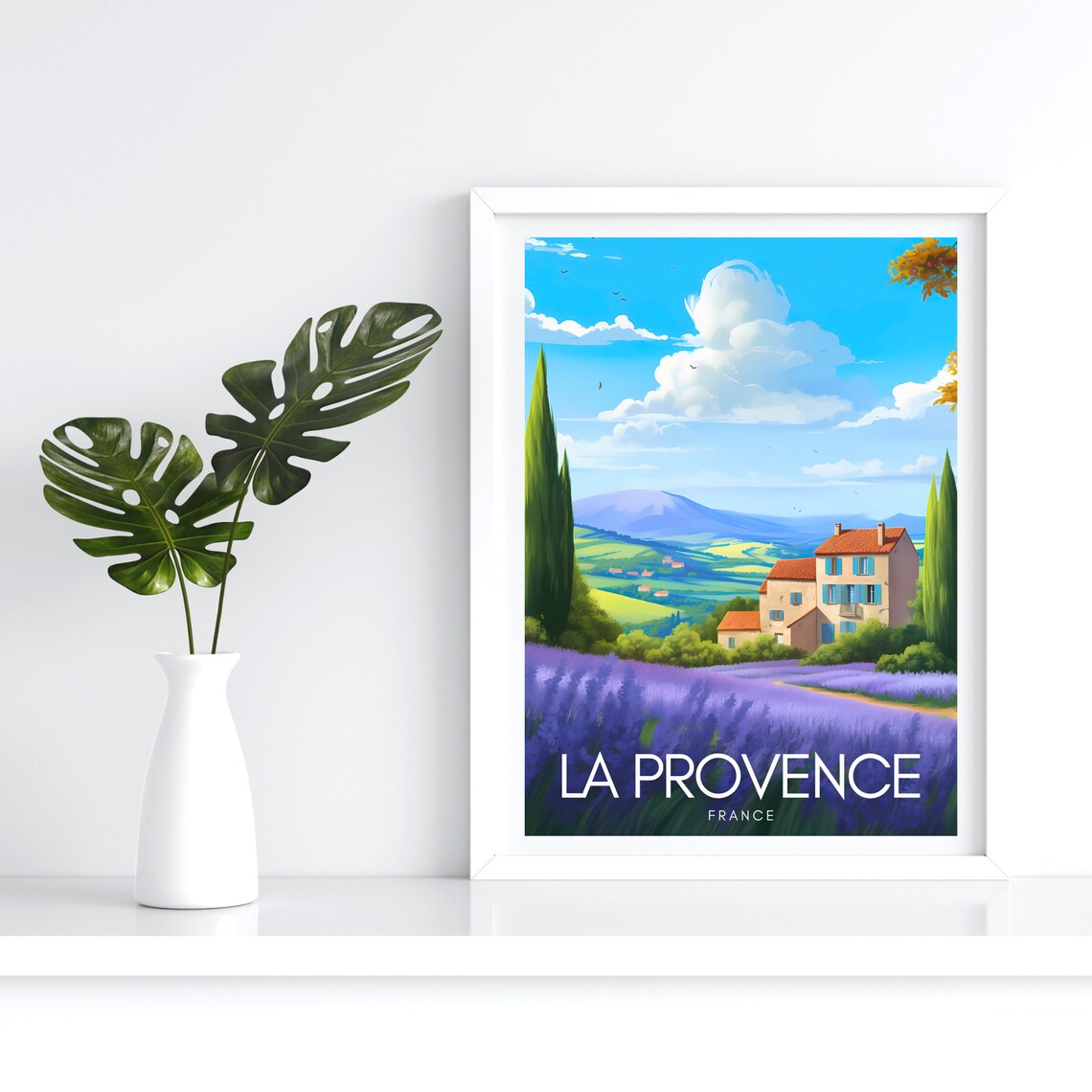 La Provence France Lavender Field Stone Farmhouse Travel Poster - Image 4