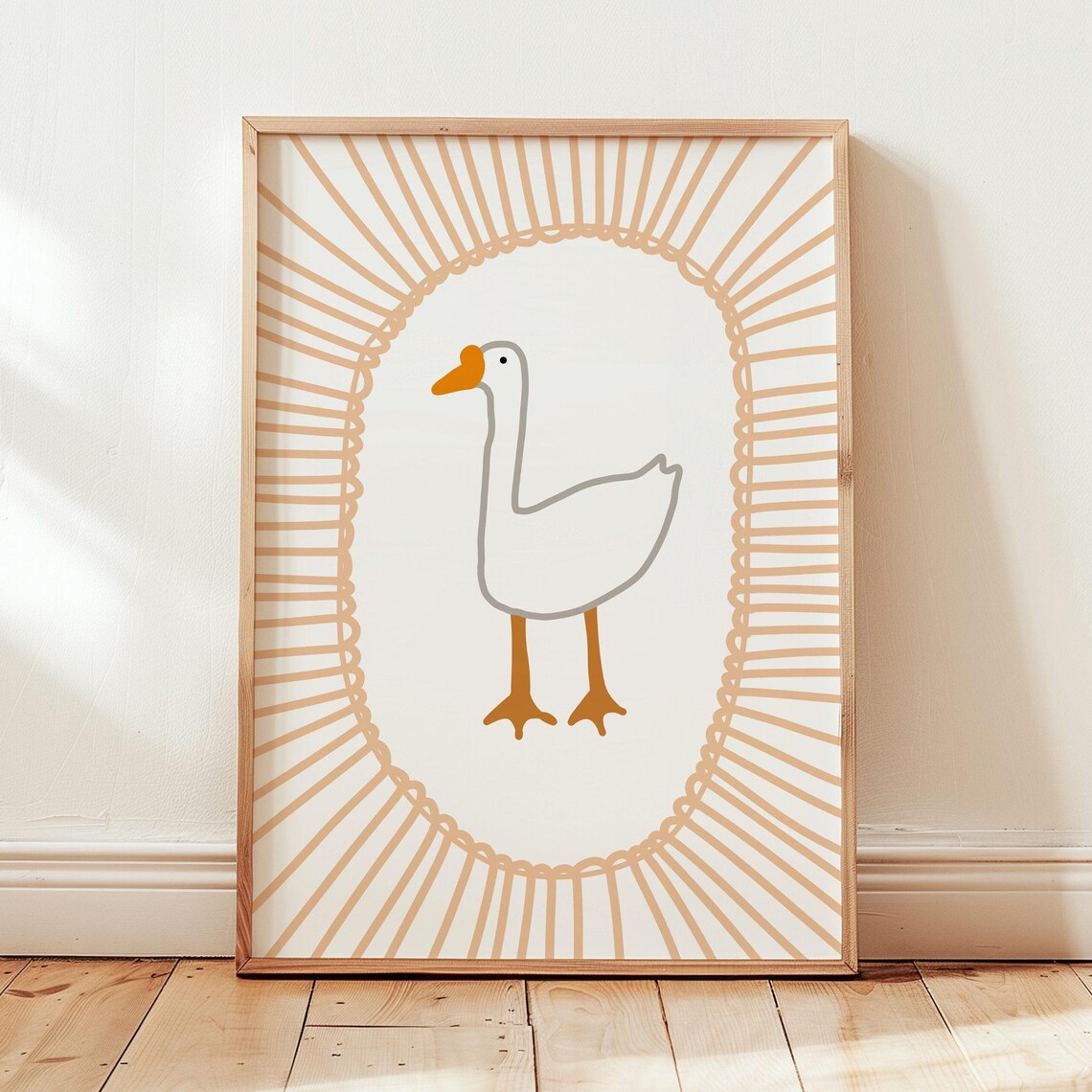 Goose Print Retro Cottage Core Nursery Art Print