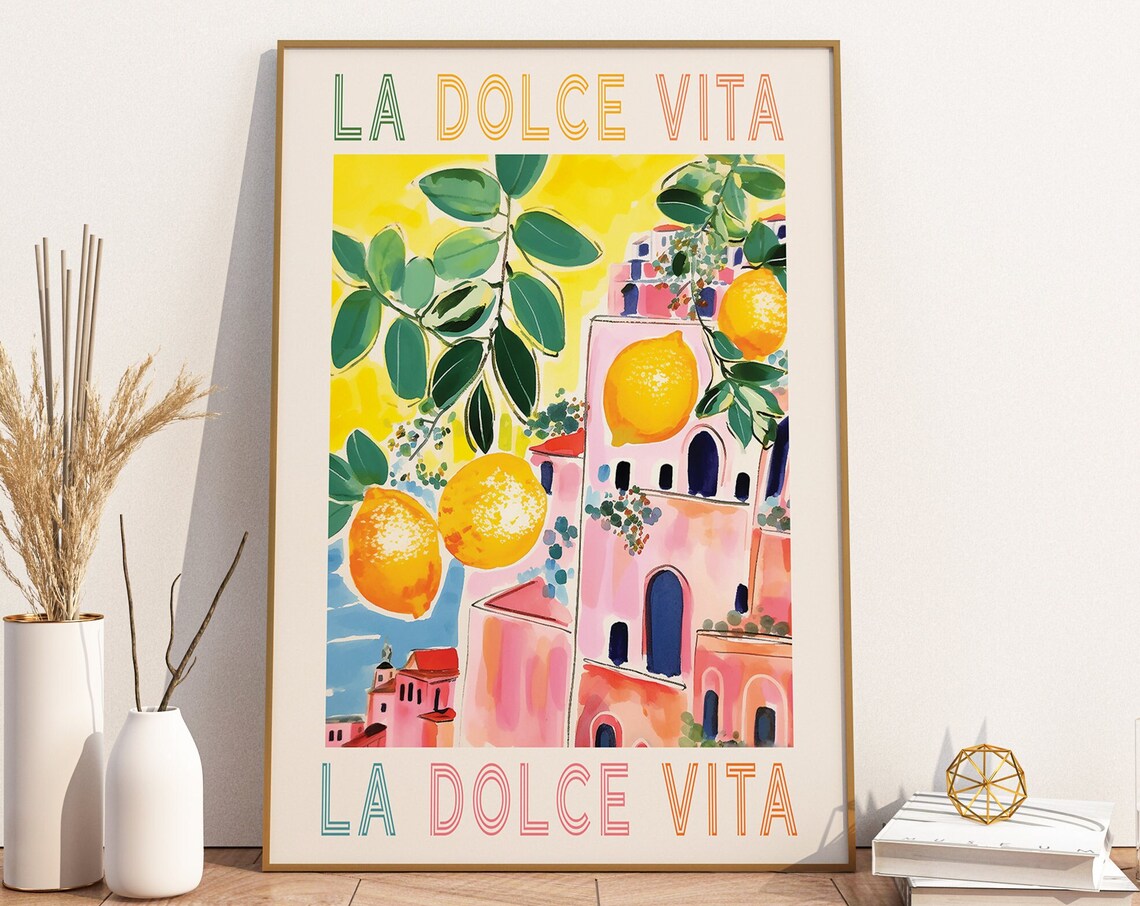 La Dolce Vita Amalfi Coast Italy Travel Poster