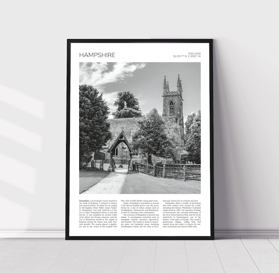 St Nicholas Church Chawton Hampshire England Black and White Poster