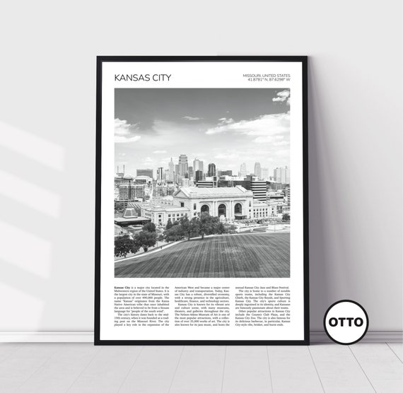 Kansas City Union Station Travel Poster, City Skyline