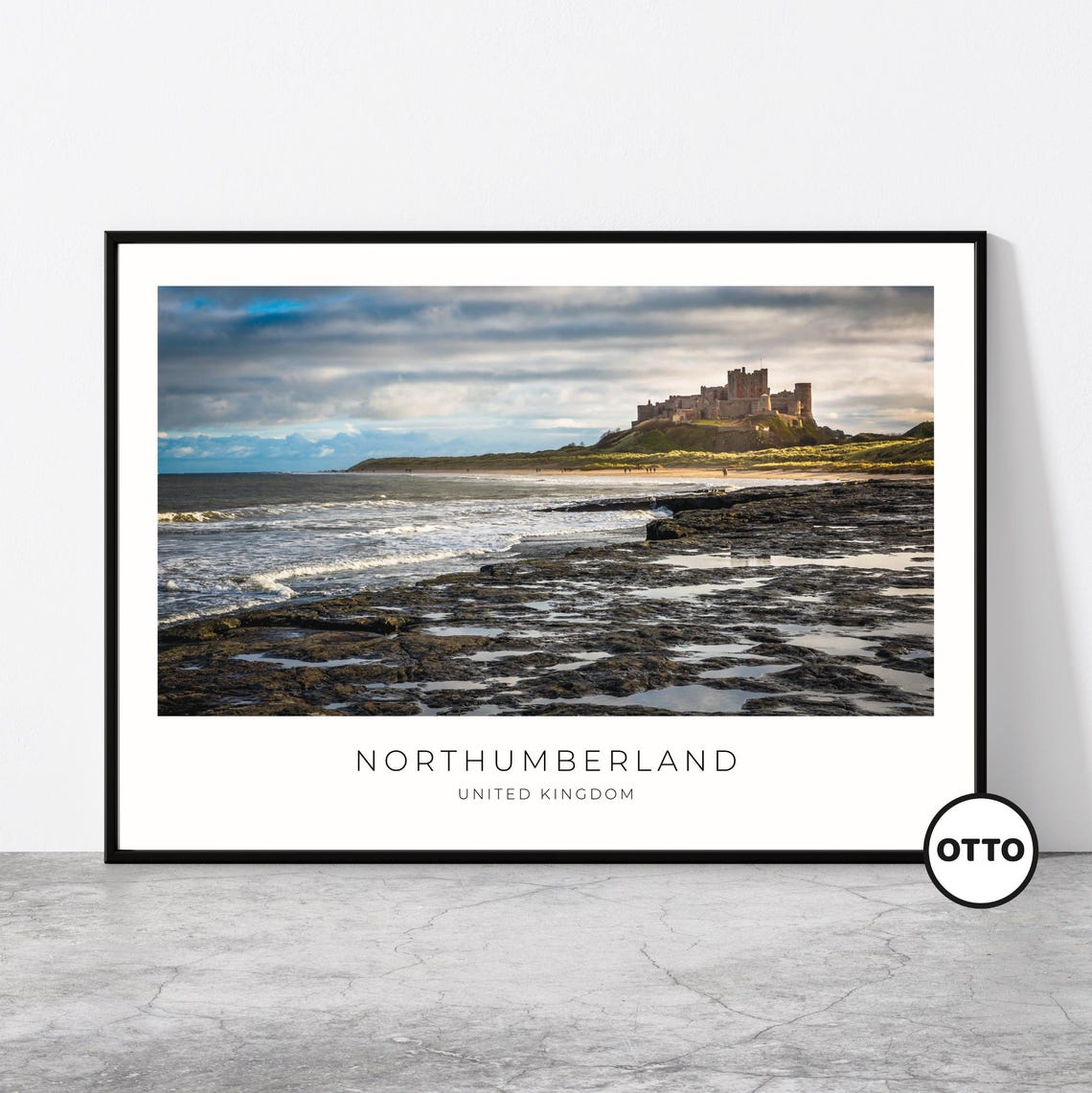 Northumberland Wall Art Northumberland Artful Travel Poster Print Photo Bamburgh Castle Landscape England United Kingdom