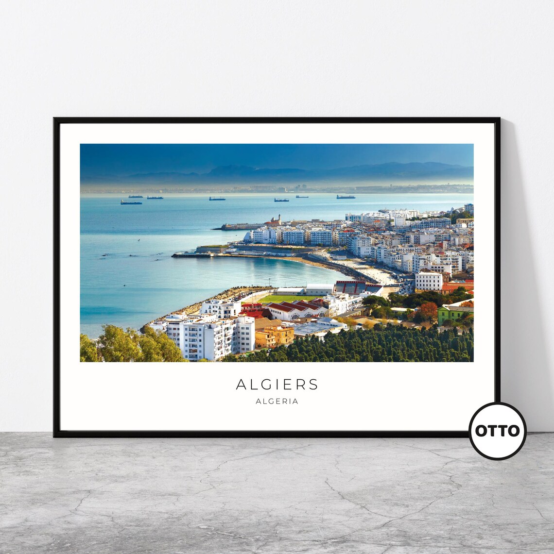 Algiers Travel Poster, Mediterranean Cityscape