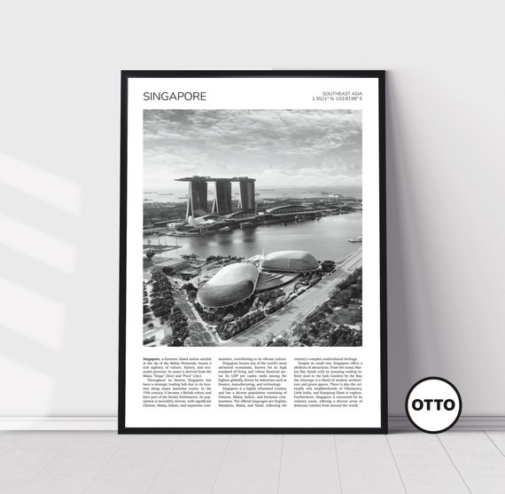 Singapore Marina Bay Sands & Esplanade Travel Poster