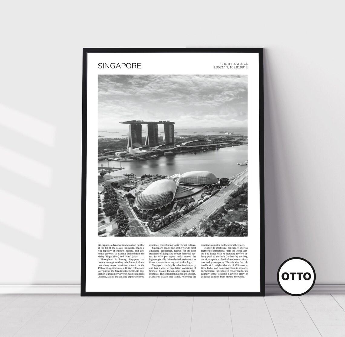 Singapore Marina Bay Sands & Esplanade Travel Poster