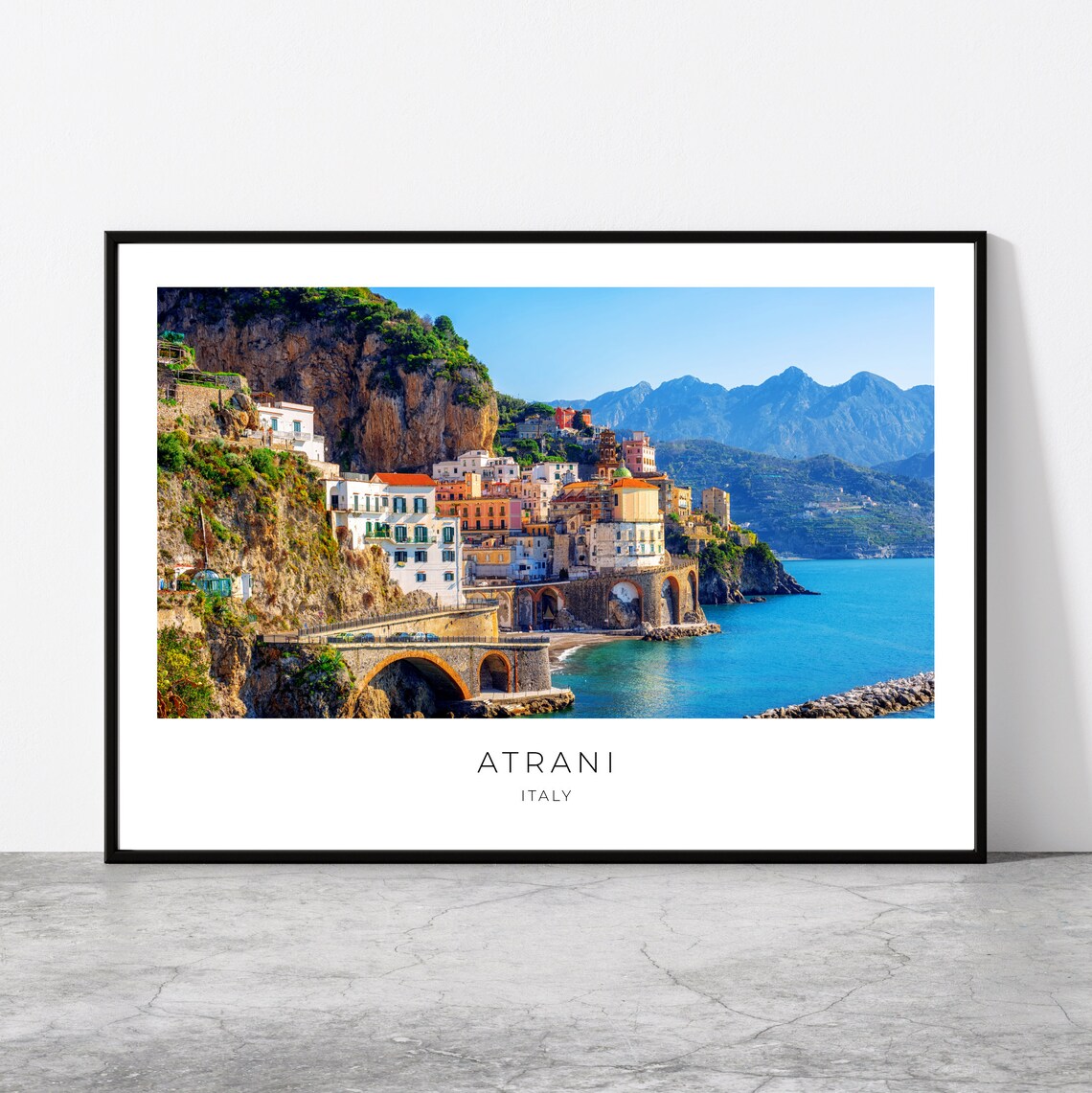 Atrani Amalfi Coast Travel Poster, Italy Cityscape