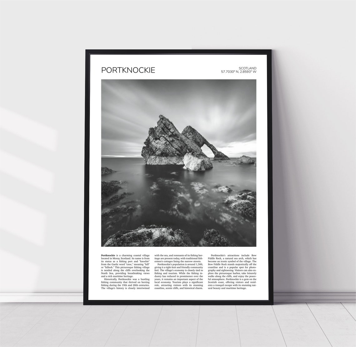 Portknockie Wall Art Portknockie Artful Travel Poster Print Photo Bow Fiddle Rock Landscape Scotland United Kingdom