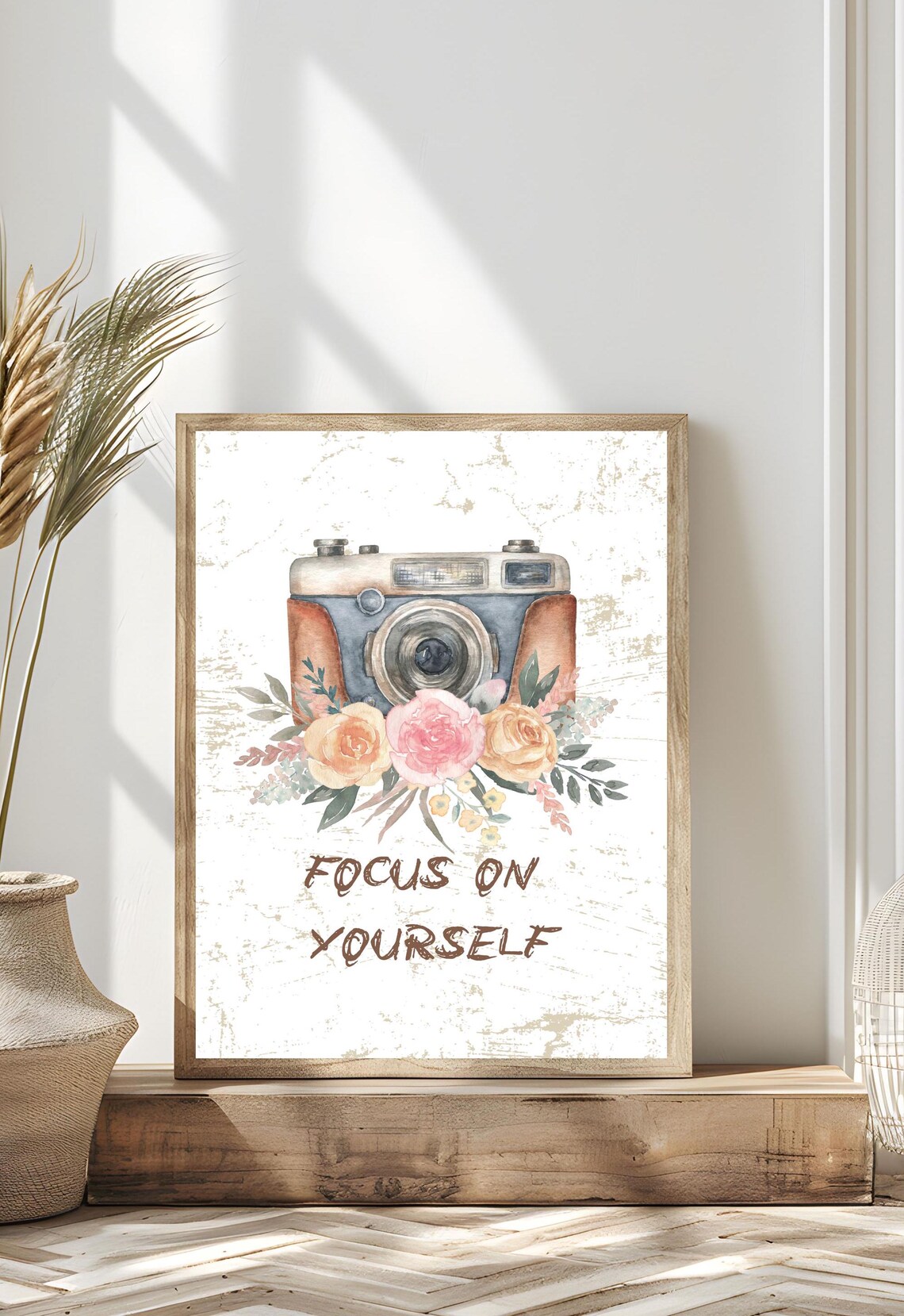 Vintage Camera Inspirational Quote, Minimalist Art Print