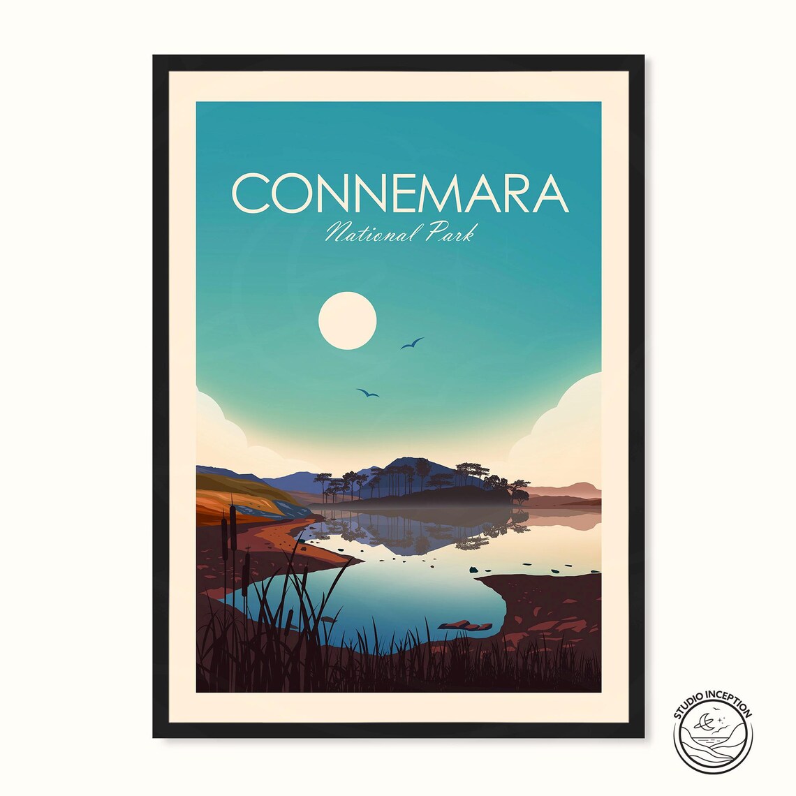 Galway Travel Print, Connemara National Park Travel Poster