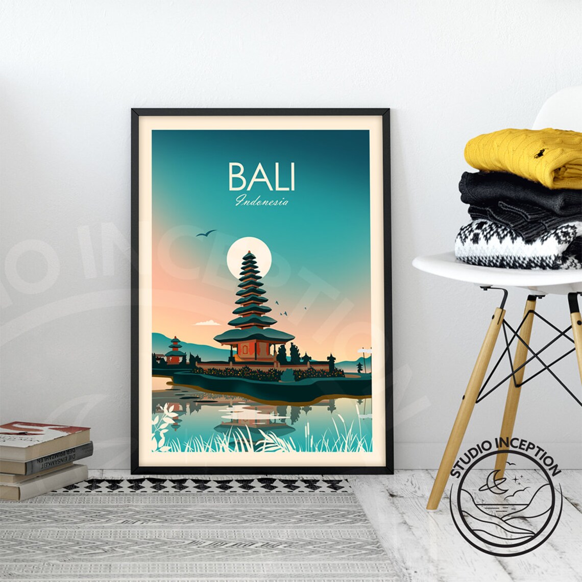 Bali Indonesia Travel Poster, Asia Art Print