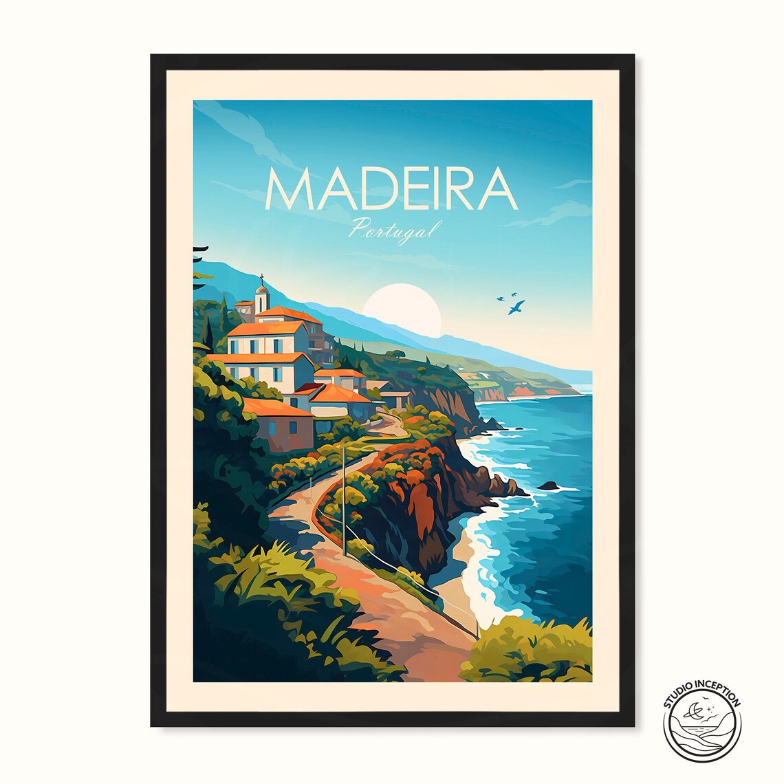 Madeira Traditional Travel Poster, Portugal Wall Art