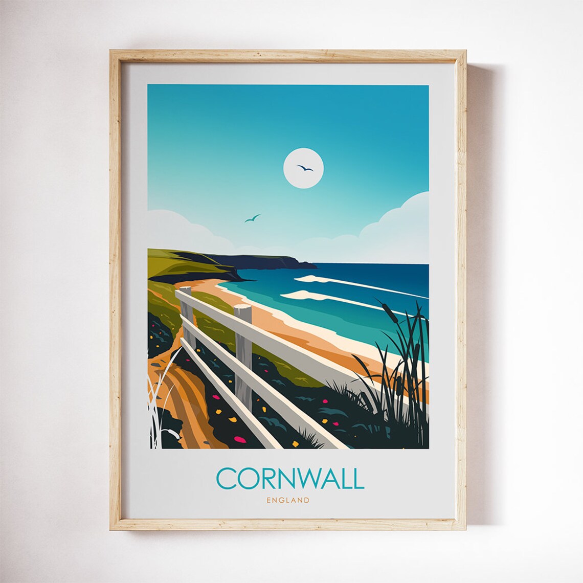 Cornwall Travel Poster, Living Room Art Print - Image 2