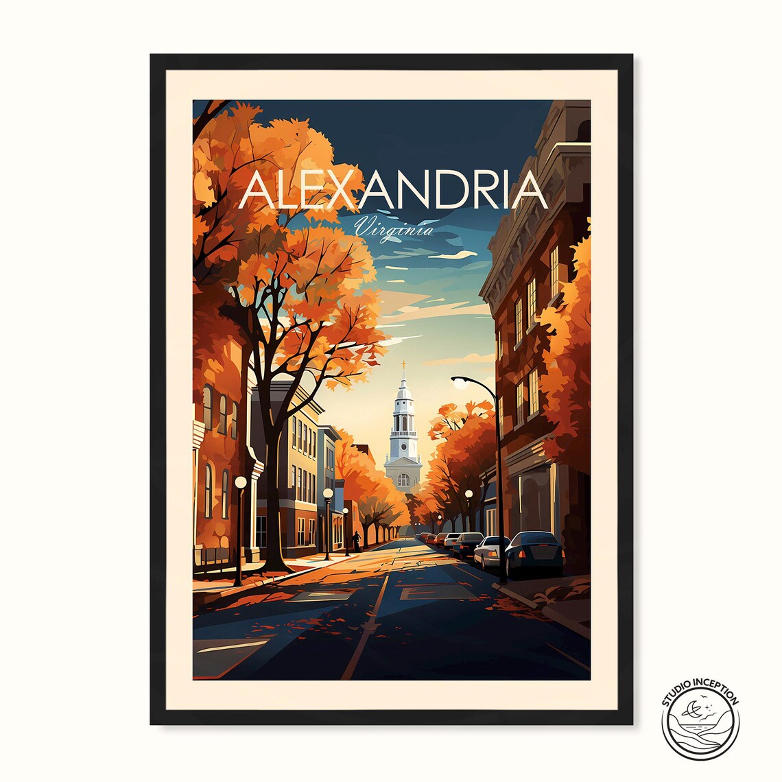 Alexandria Traditional Travel Poster, Virginia Art Print