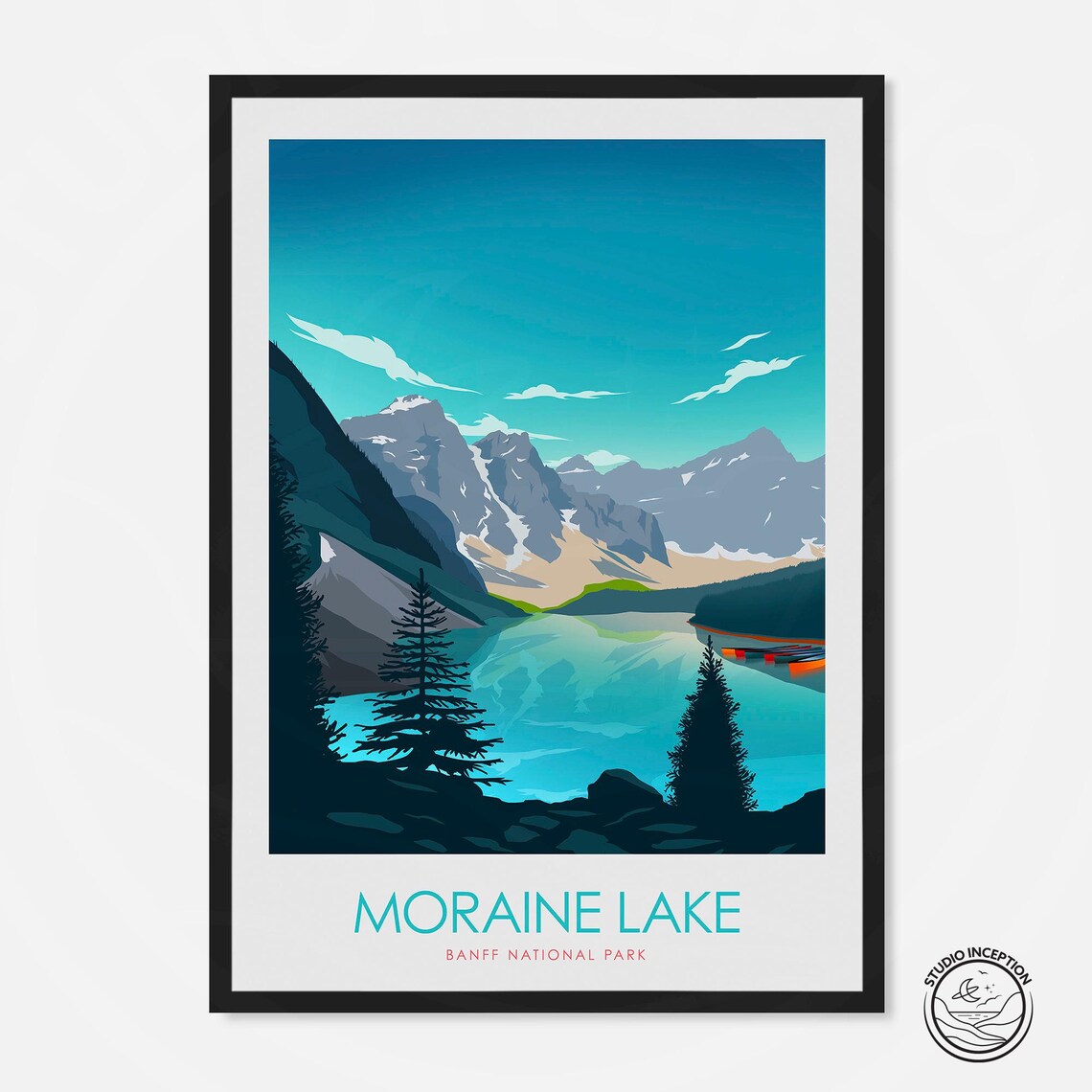 Banff Minimalist Travel Poster, National Park Art Print
