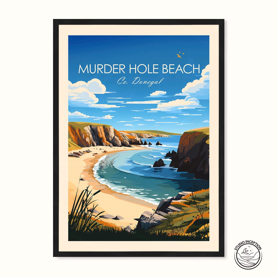 Murder Hole Beach County Donegal Ireland Cove Cliff Travel Poster