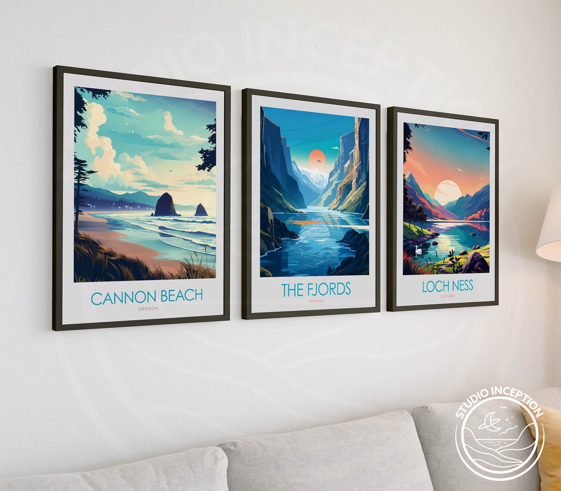 Cannon Beach Oregon Haystack Rock Sunset Coast Travel Poster - Image 3
