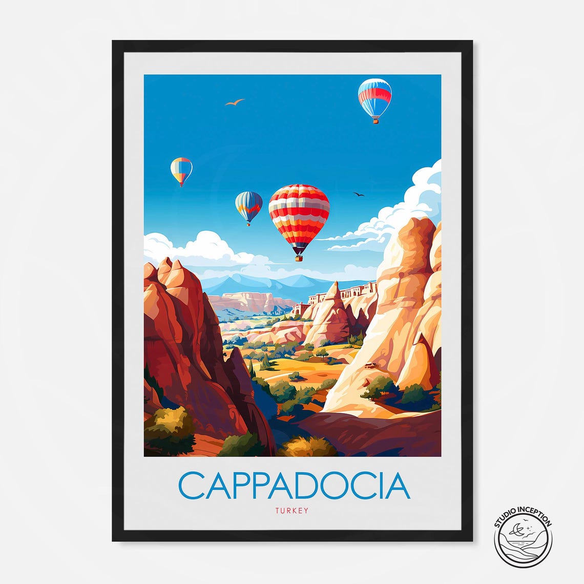 Cappadocia Turkey Hot Air Balloon Festival Rock Valley Poster