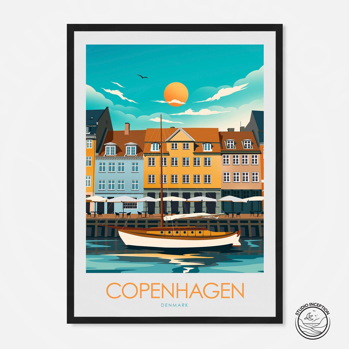 Copenhagen Wall Hanging Travel Gift Poster