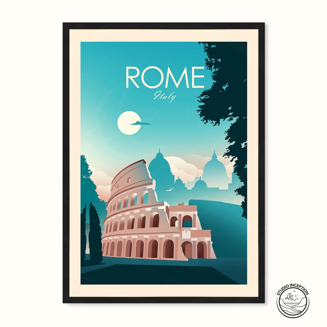 Rome Italy Travel Poster, Europe Wall Art