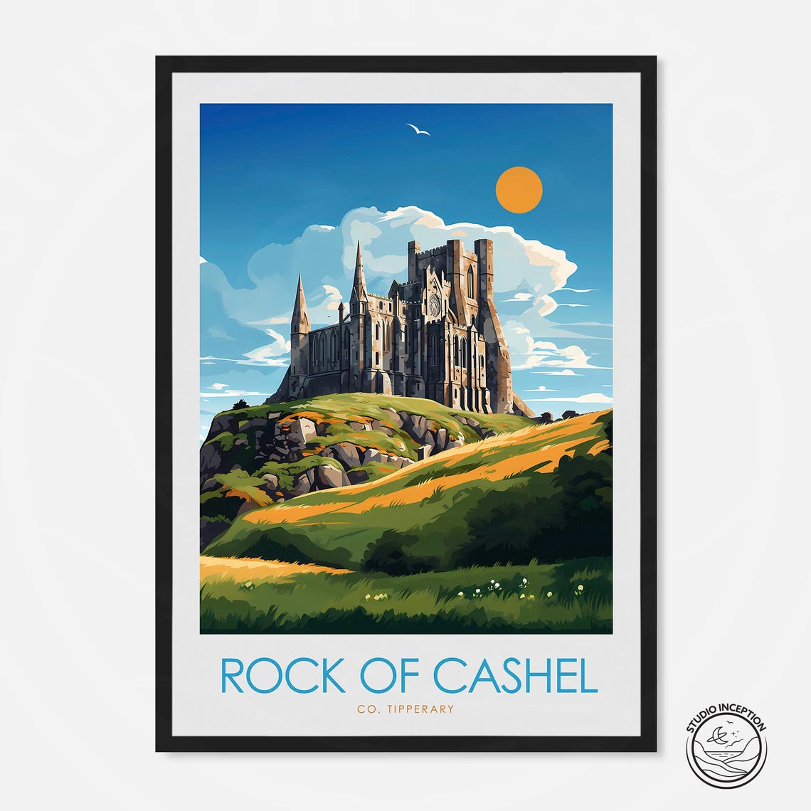 Rock of Cashel County Tipperary Ireland Hilltop Ruin Travel Poster
