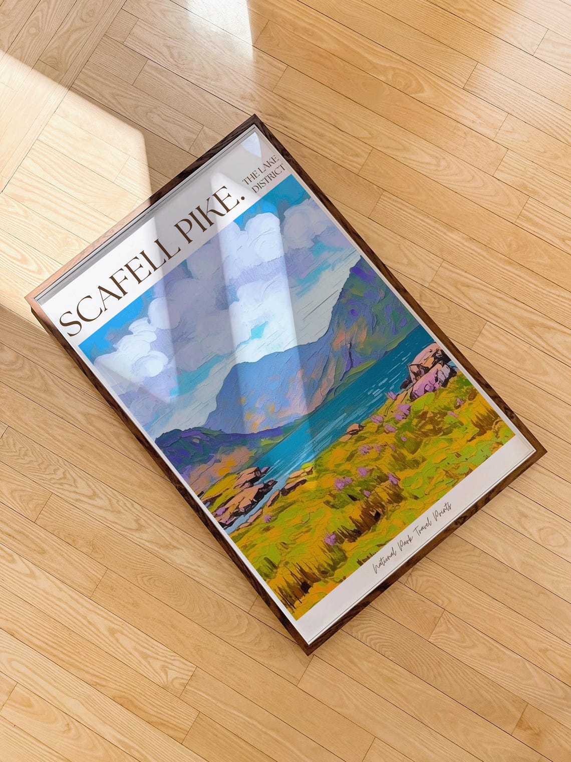 Scafell Pike Lake District Travel Poster, Mountain Decor - Image 3