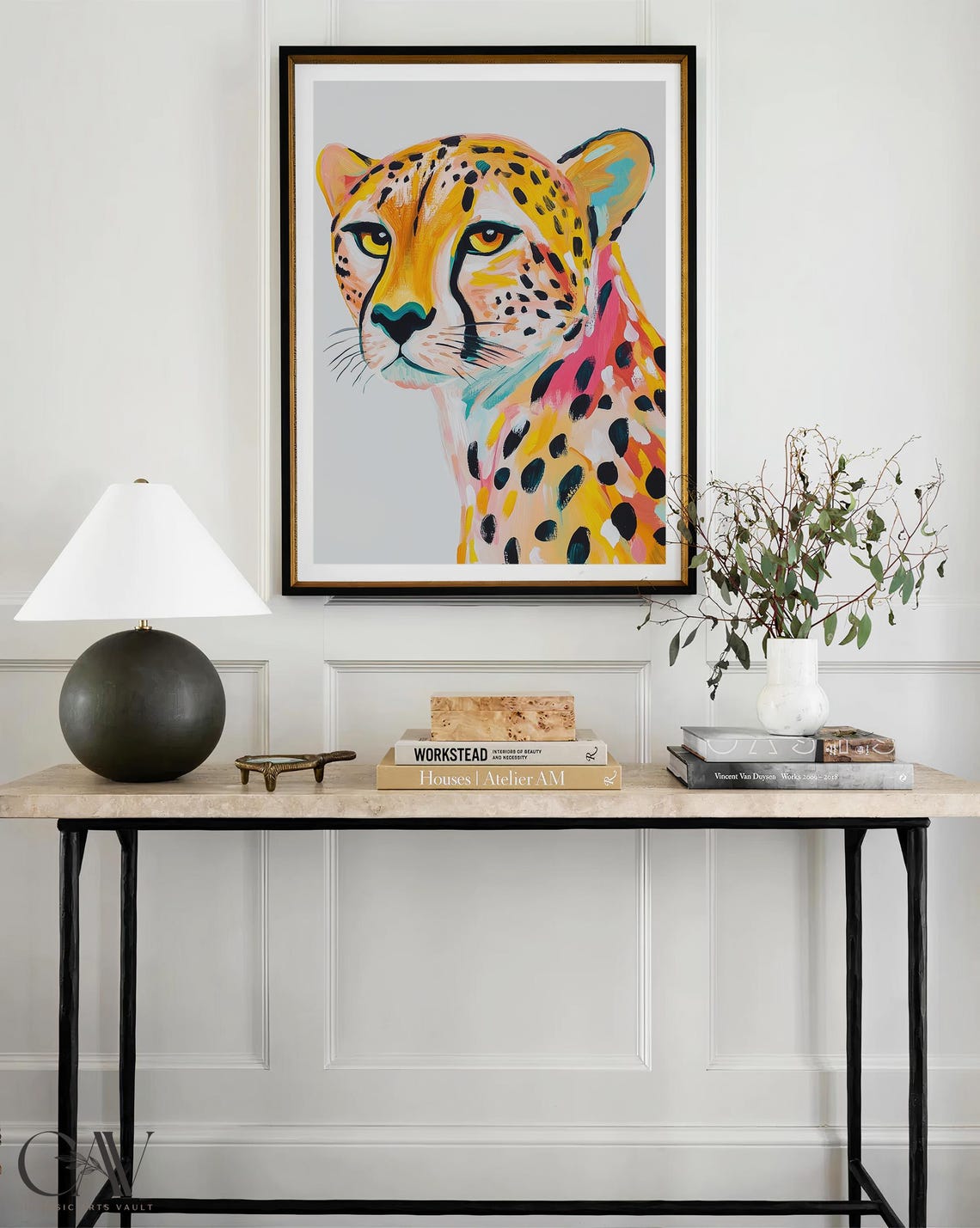 Colorful Cheetah Pop Art Painting Bold Wild Cat Portrait Wall Art - Image 3