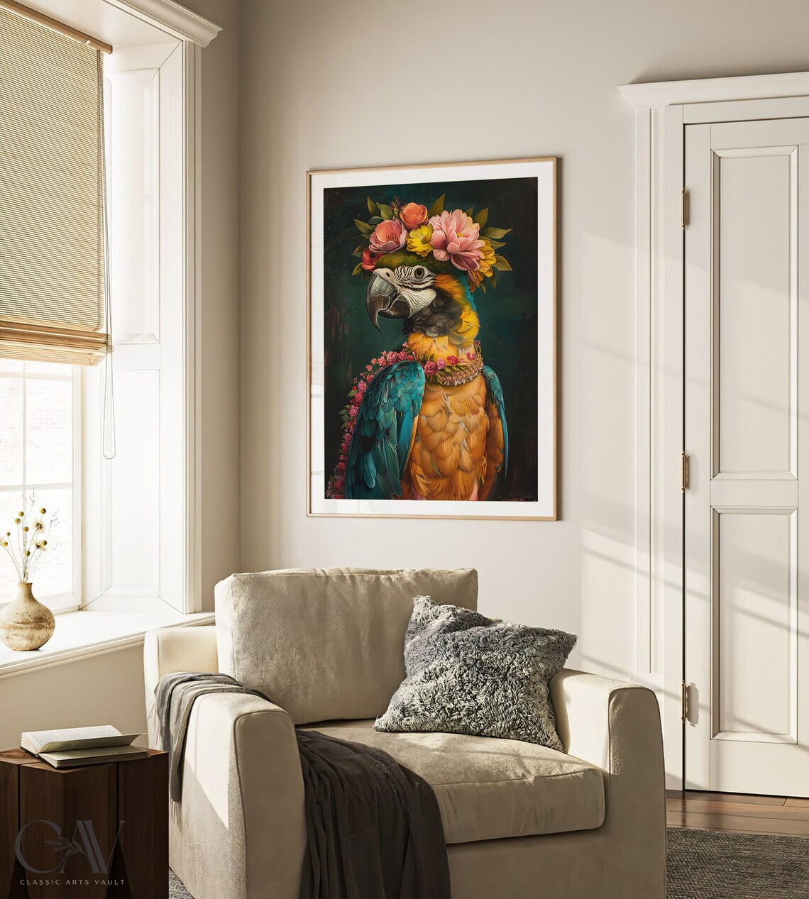Parrot Maximalist Eclectic Animal Portrait Art Print - Image 3