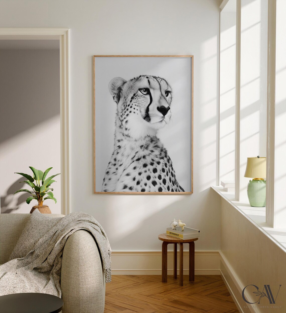 Cheetah Fashion Magazine Inspired Poster Animal Portrait Photography Print Funny Bathroom Decor Large Wall Art 2758 - Image 2