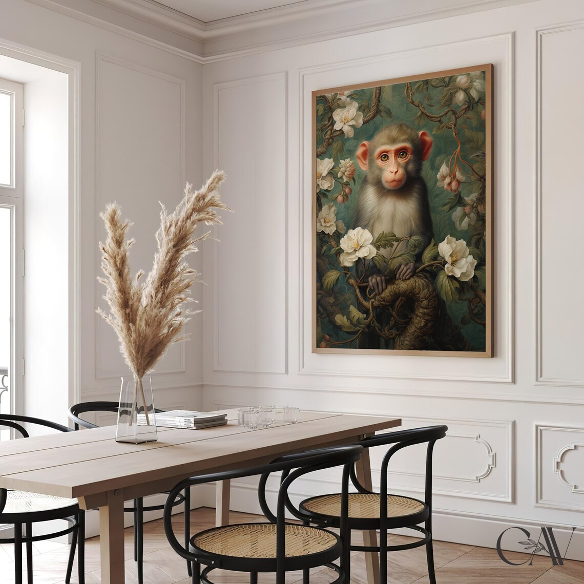 William Morris Inspired Monkey Art Print - Image 2