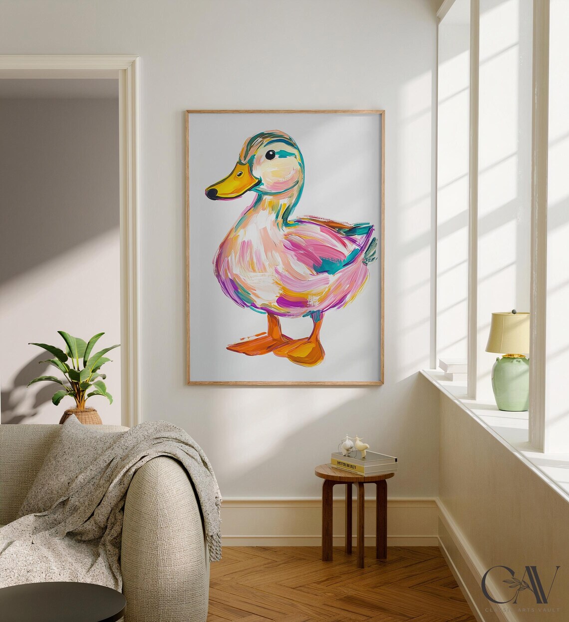 Duck Colorful Maximalist Eclectic Animal Portrait Art Print - Image 2
