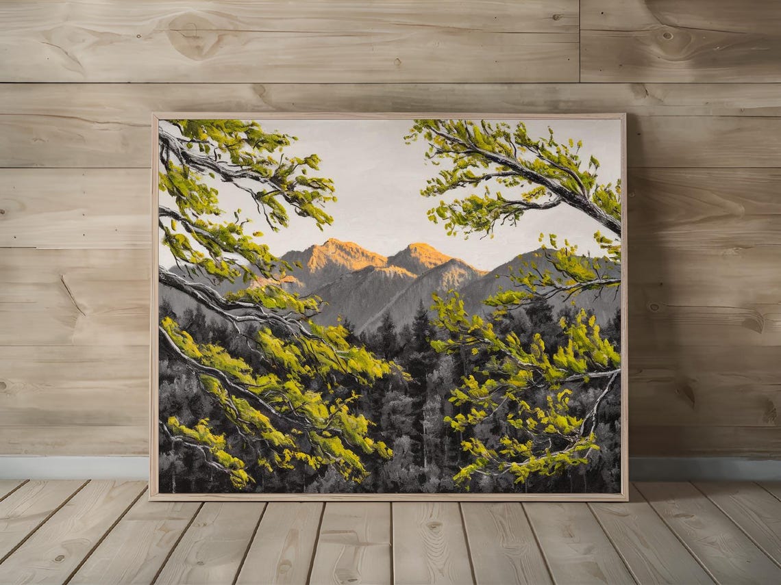 Mountain Forest Nature Art Print Decor Wall Room - Image 2