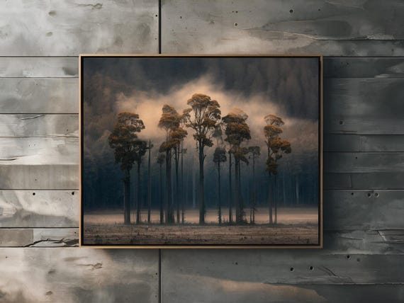 Proud Foggy Forest Nature Art Print Decor Wall Room