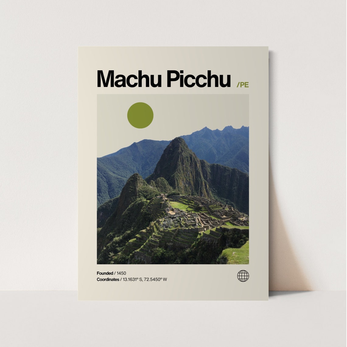 Machu Picchu Poster Minimalist Helvetica Mid Century Modern Machu Picchu Travel Print Machu Picchu Wall Art Machu Picchu Art Houseart