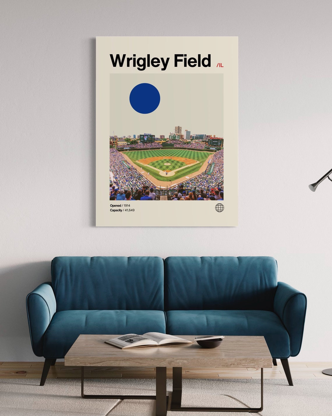 Wrigley Field Chicago Cubs Baseball Home Minimalist Stadium Poster Art - Image 2