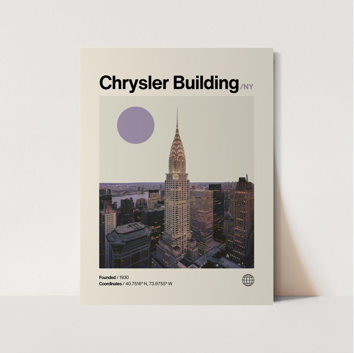 Chrysler Building New York Art Deco Tower Dusk Travel Poster