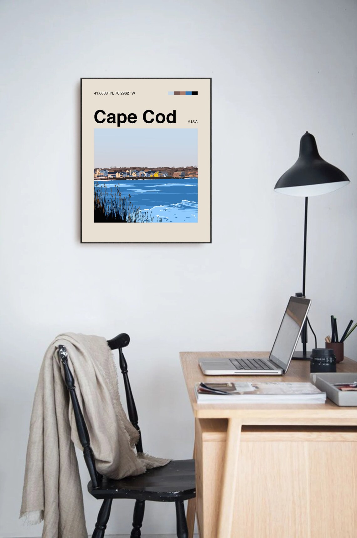 Cape Cod Minimalist Travel Poster, Mid-Century Modern - Image 3