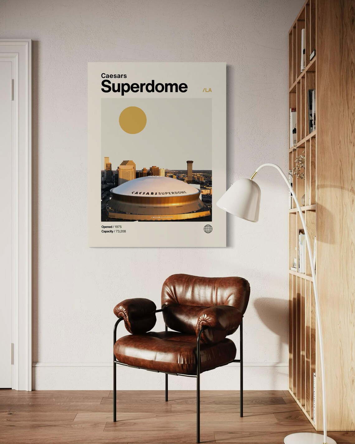 Caesars Superdome Minimalist Poster, New Orleans - Image 3