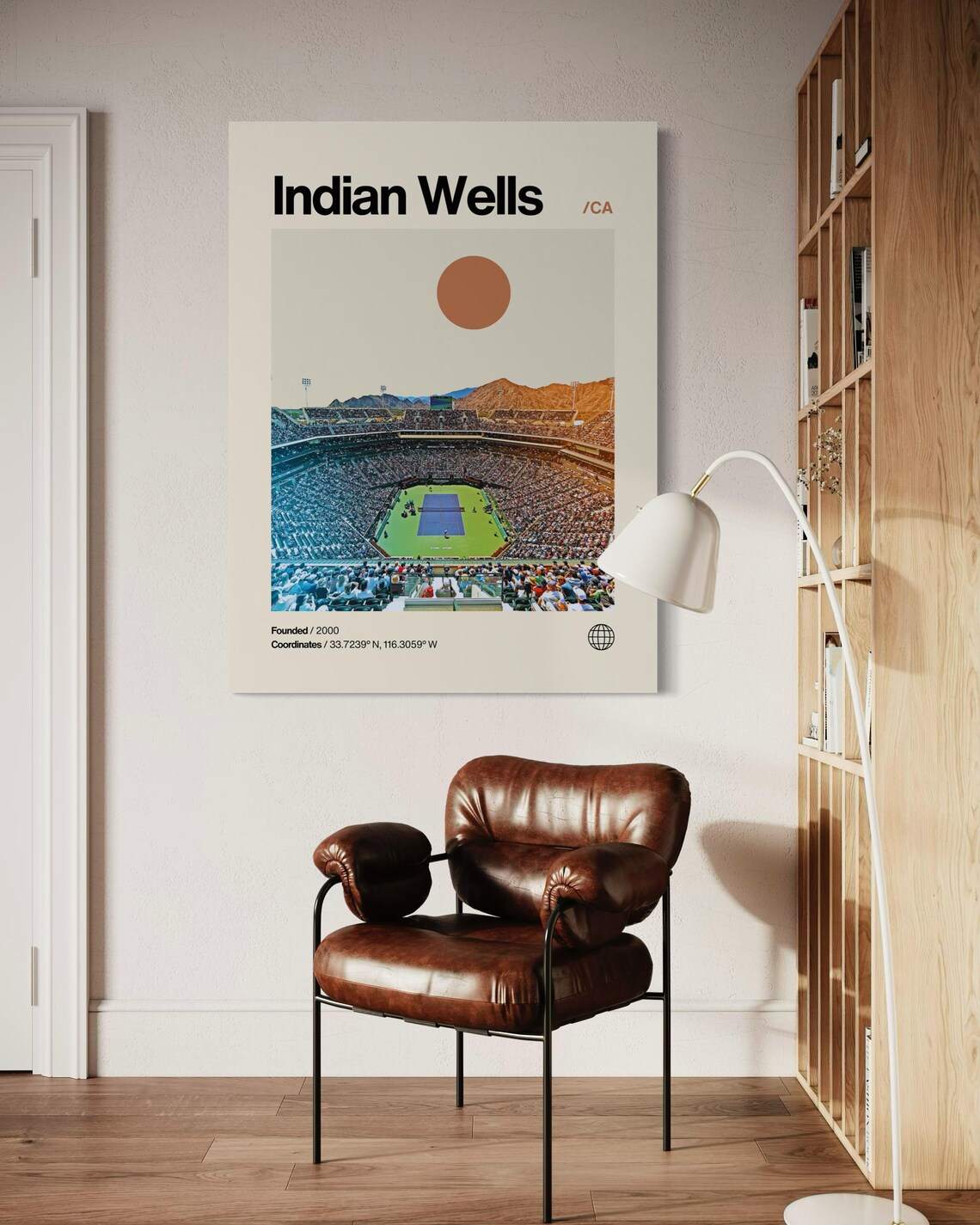 Indian Wells Minimalist Mid-Century Travel Poster - Image 3