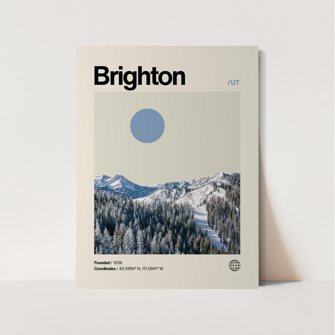 Brighton Travel Poster, Minimalist Mid-Century Modern