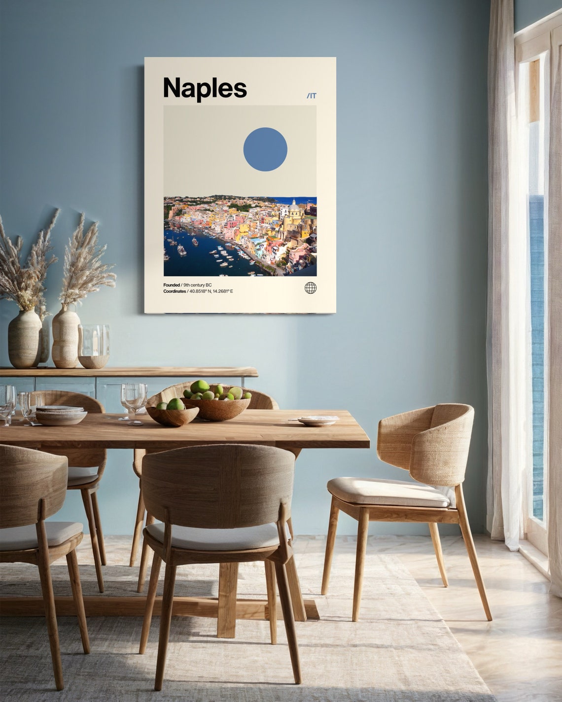 Naples Poster Minimalist Helvetica Mid Century Modern Naples Travel Print Naples Wall Art Naples Italy Art House Art Italy Wall Art - Image 2