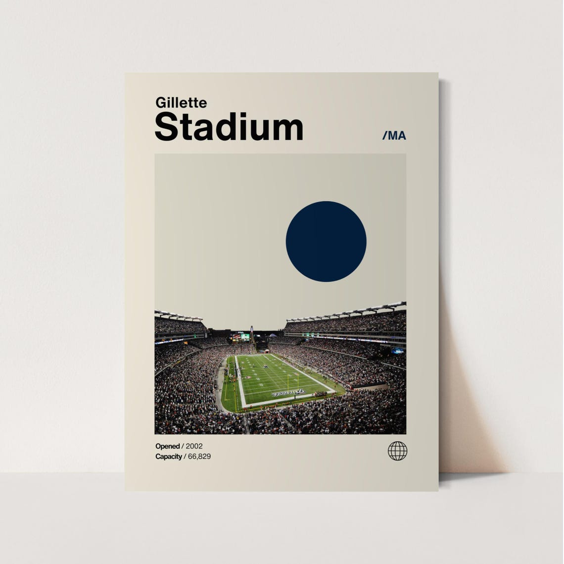 Gillette Stadium New England Patriots NFL Home Minimalist Poster Art